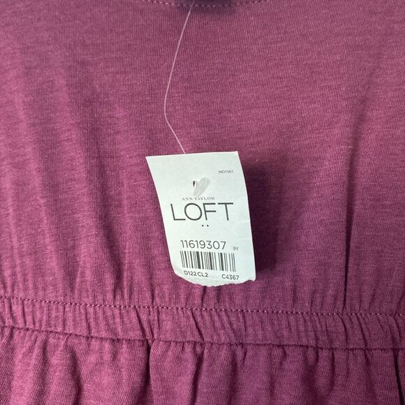 NWT New Loft Purple Ruffle Tiered Dress Size XS - Picture 3 of 8